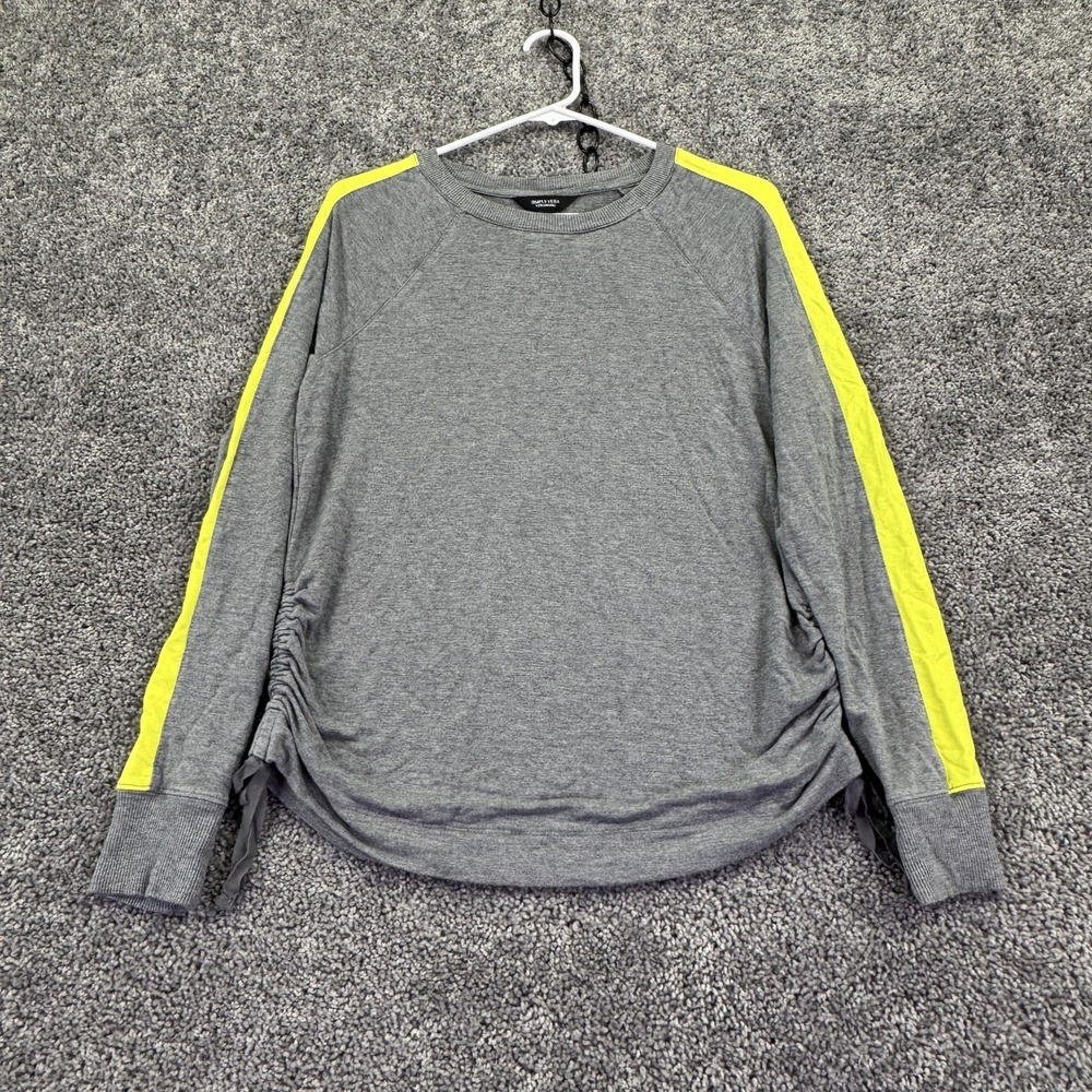 Simply Vera Vera Wang Shirt Womens Small Gray Long Sleeve Raglan Colorblock